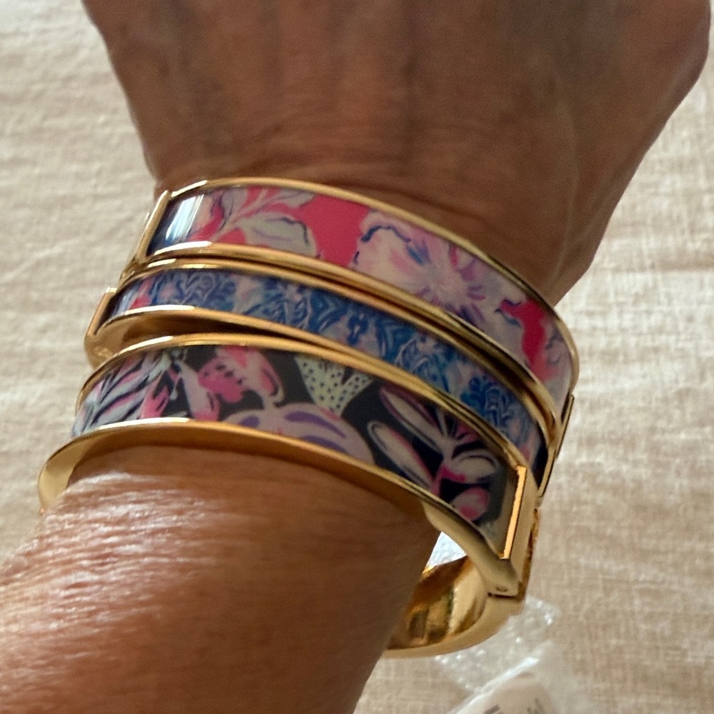 Lily Pulitzer chic Gold and Multicolor Bracelet Trio